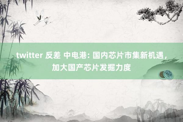 twitter 反差 中电港: 国内芯片市集新机遇，加大国产芯片发掘力度