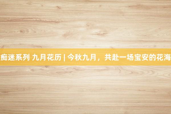 痴迷系列 九月花历 | 今秋九月，共赴一场宝安的花海
