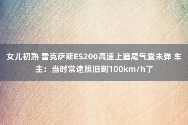 女儿初熟 雷克萨斯ES200高速上追尾气囊未弹 车主：当时常速照旧到100km/h了