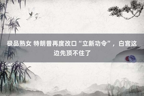 极品熟女 特朗普再度改口“立新功令”，白宫这边先顶不住了