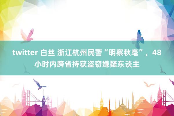 twitter 白丝 浙江杭州民警“明察秋毫”，48小时内跨
