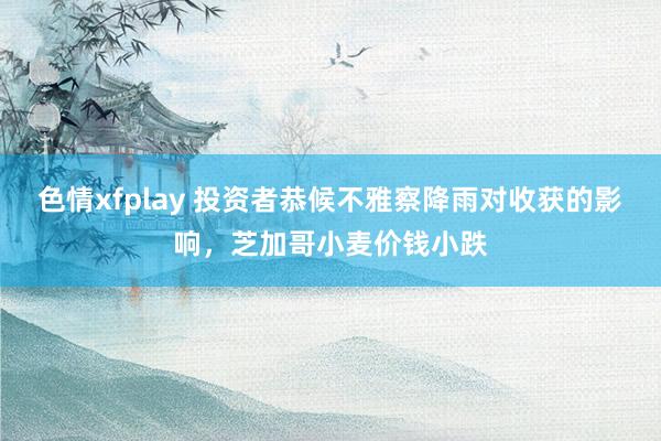 色情xfplay 投资者恭候不雅察降雨对收获的影响，芝加哥小麦价钱小跌