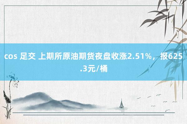 cos 足交 上期所原油期货夜盘收涨2.51%，报625.3
